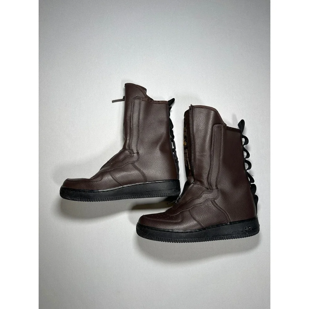 US 9 Nike SF Air Force 1‎ Hi Winter Boots Baroque Brown Mens AA1128-204 No Laces